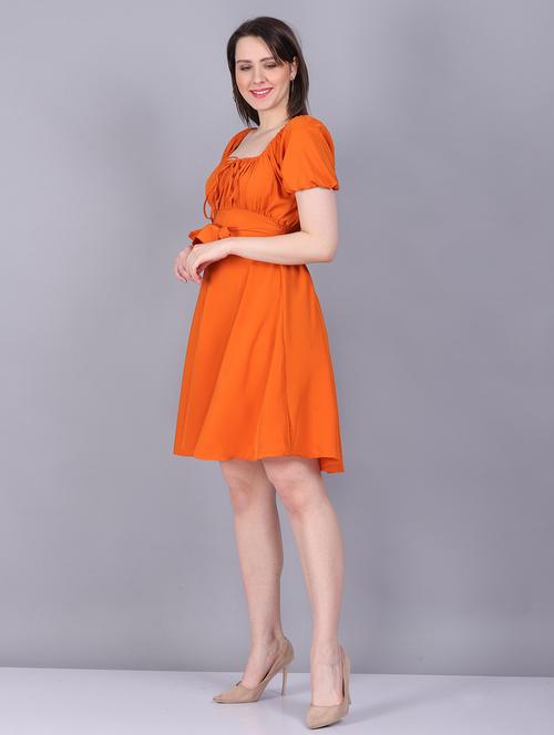 women's fit & flare solid dress - 19616055 - Very Small Image - 1