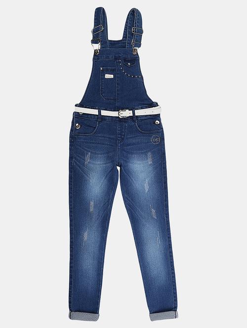 blue solid denim distressed dungree  - 19616159 - Very Small Image - 1