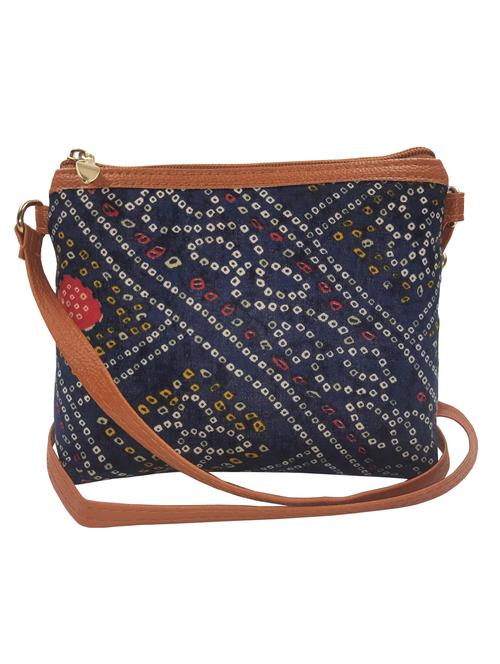 navy blue bandhani sling bag - 19616191 - Very Small Image - 1