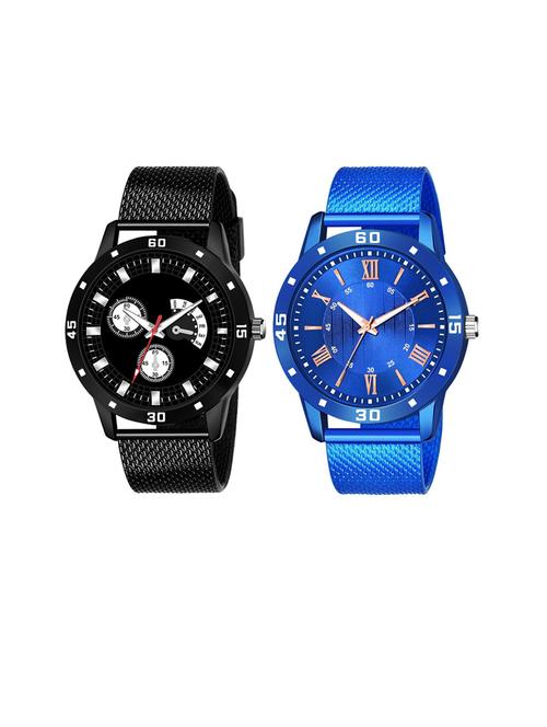 men round shape analog watch combo - 19617055 - Very Small Image - 1