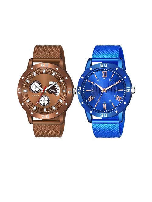 men round shape analog watch combo - 19617069 - Very Small Image - 1