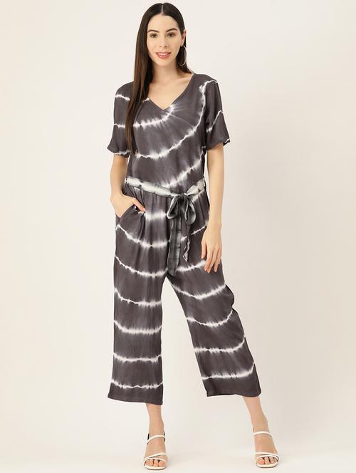 v-neck tie & dye romper jumpsuit - 19618231 - Very Small Image - 1