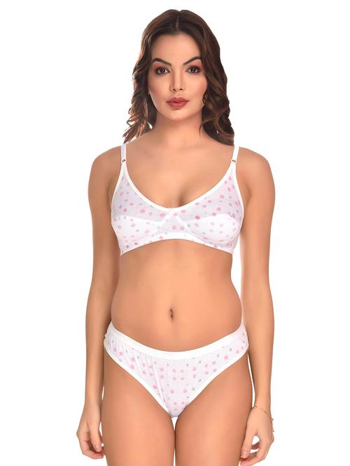 white cotton bra and panty set - 19618279 - Very Small Image - 1