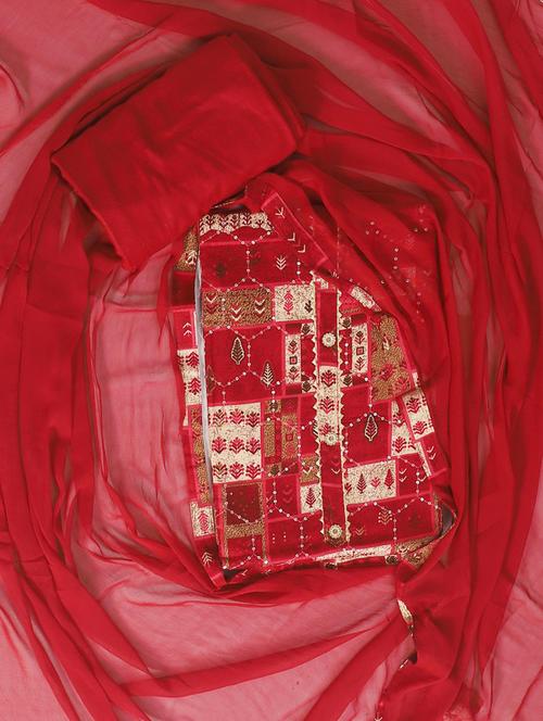 printed unstitched suit set - 19618642 - Very Small Image - 1