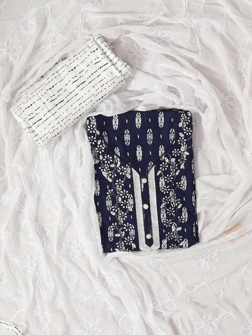 printed unstitched suit set - 19618646 - Very Small Image - 1