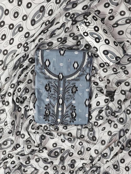 printed unstitched suit set - 19618655 - Very Small Image - 1