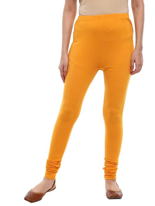 yellow cotton churidars & leggings - 19619289 - Very Small Image - 1