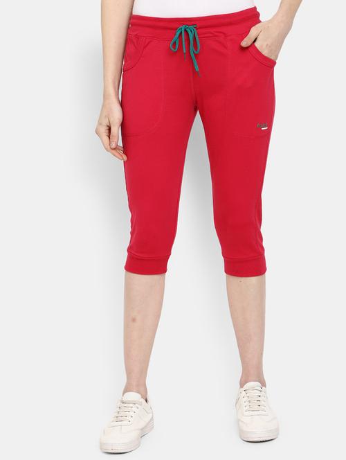 pink cotton regular capri with drawstring - 19619728 - Very Small Image - 1