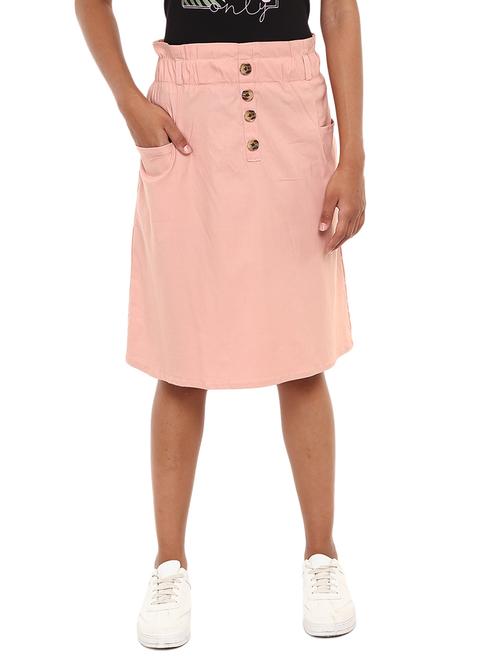 pink cotton a-line skirt - 19620075 - Very Small Image - 1