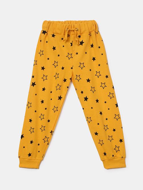 yellow cotton printed causal jogger - 19620315 - Very Small Image - 1