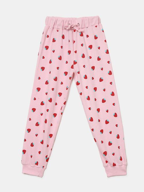 pink cotton printed causal jogger - 19620319 - Very Small Image - 1