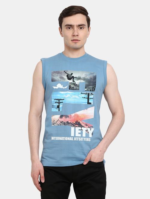 men blue cotton vest - 19620381 - Very Small Image - 1