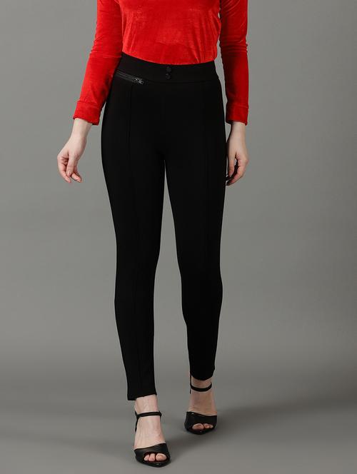 black polyester jeggings - 19621830 - Very Small Image - 1