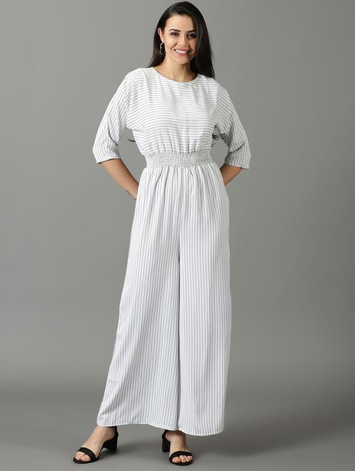 stripes printed full length jumpsuit - 19621846 - Very Small Image - 1