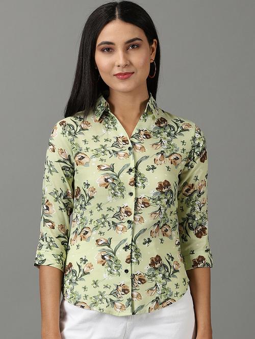 spread collar printed regular shirt - 19621865 - Very Small Image - 1