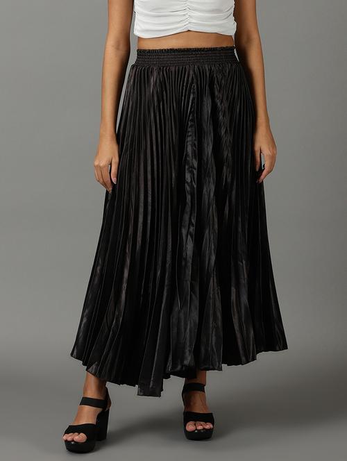 mid rise pleated long skirt - 19621887 - Very Small Image - 1
