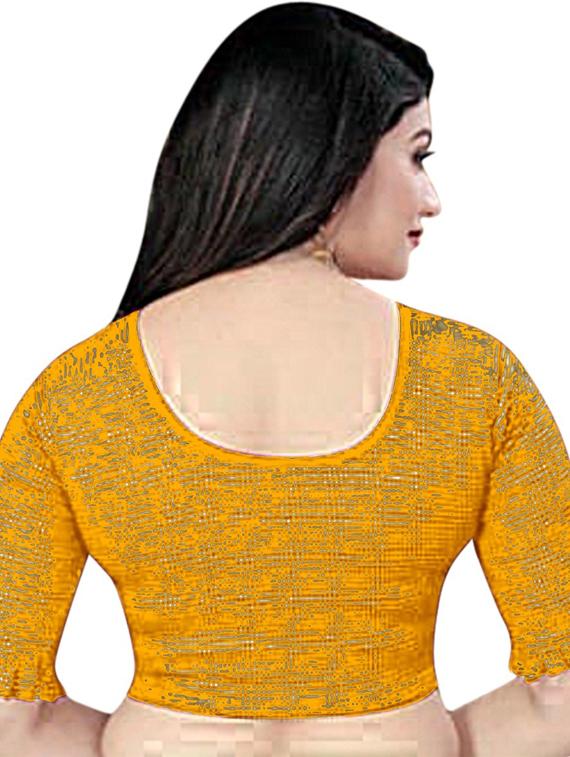 gold lycra blend regular blouse - 19622664 - Zoom Image - 2