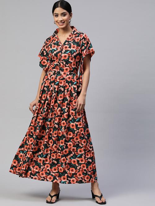 women's fit & flare floral dress - 19622726 - Very Small Image - 1