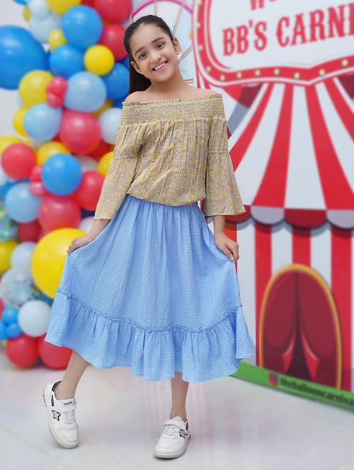 girls printed top & skirt twin set - 19624795 - Very Small Image - 1