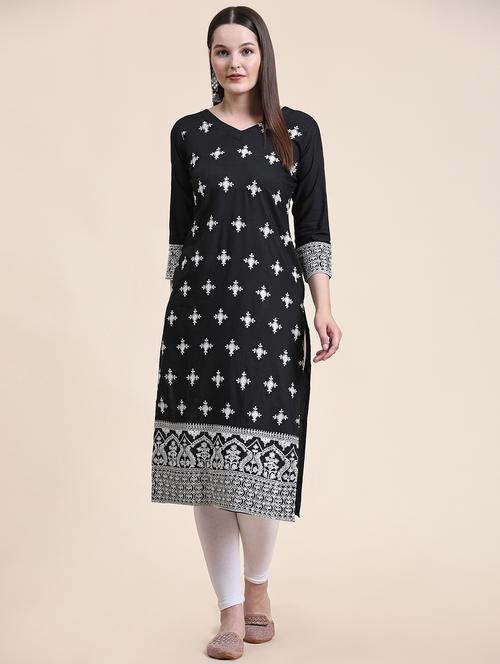 women's straight kurta - 19624815 - Very Small Image - 1