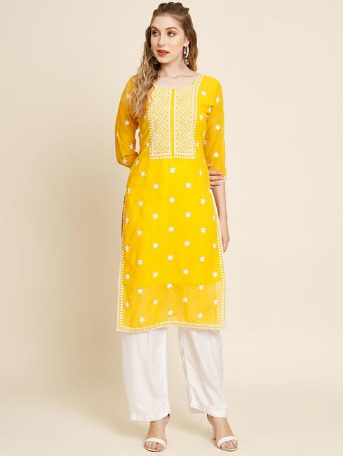 women's straight kurta - 19624835 - Very Small Image - 1