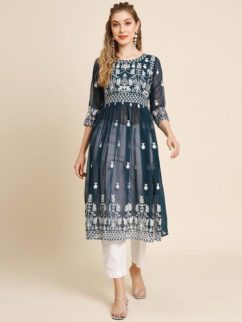 women's flared kurta - 19624846 - Very Small Image - 1