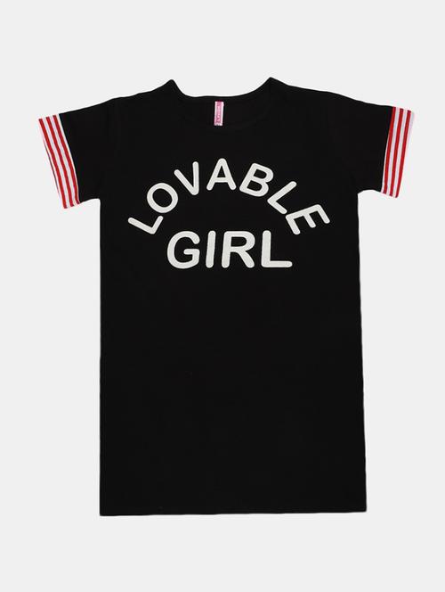 Girls Round Neck Short Sleeves T-shirt Dress - 19626580 - Very Small Image - 1