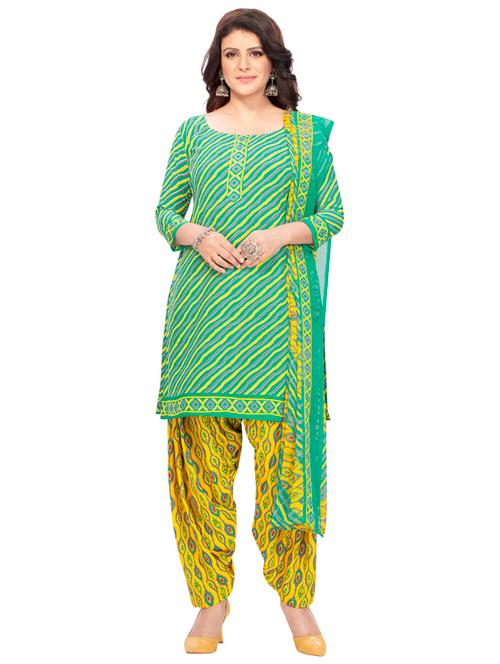 printed unstitched patiyala suit set - 19626641 - Very Small Image - 1