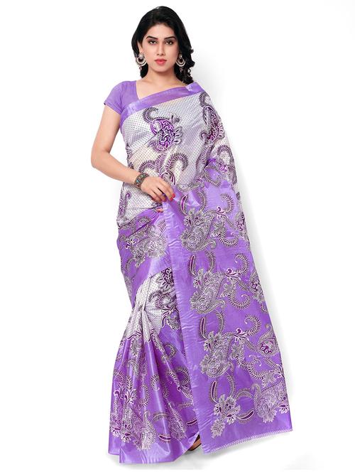 women's paisley purple colored saree - 19626759 - Very Small Image - 1