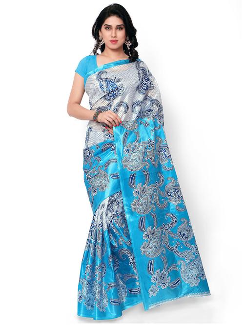 women's paisley blue colored saree - 19626760 - Very Small Image - 1