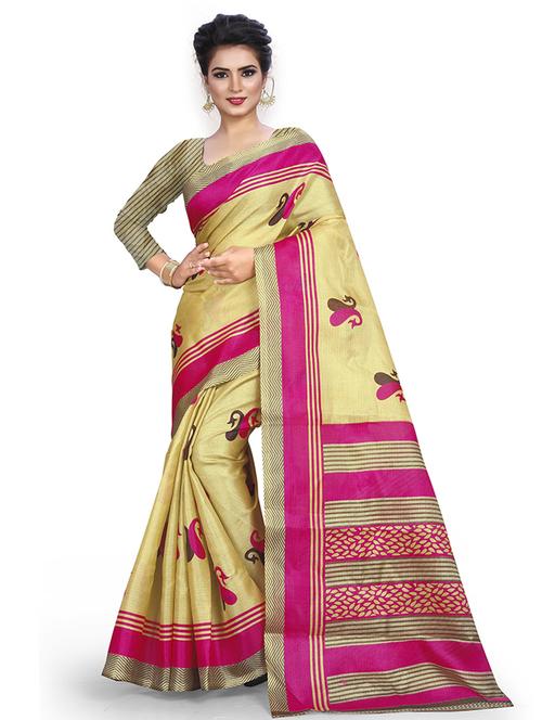 women's paisley yellow colored saree with blouse - 19627835 - Very Small Image - 1