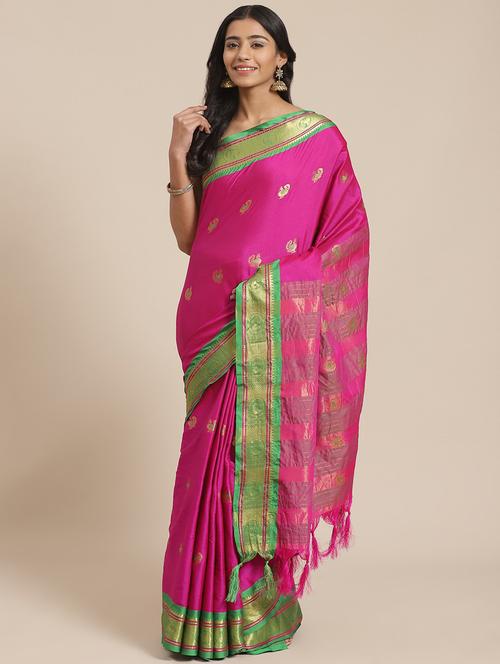women's self design pink colored saree - 19628664 - Very Small Image - 1