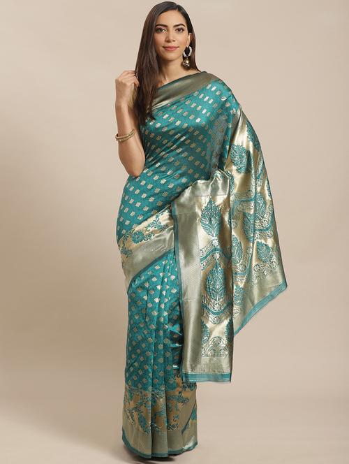 women's self design green colored saree - 19629088 - Very Small Image - 1