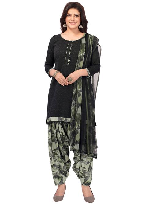 printed unstitched patiyala suit set - 19631374 - Very Small Image - 1