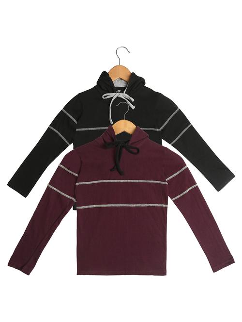 boys hooded striped t-shirt set - 19631921 - Very Small Image - 1