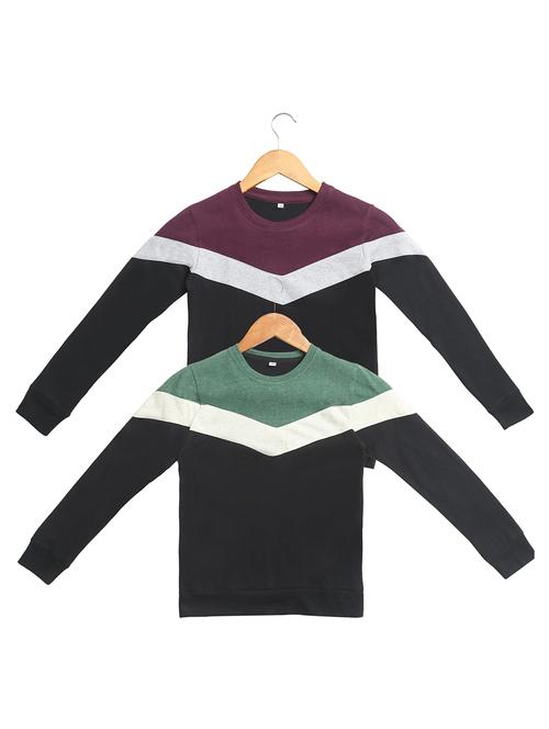 boys round neck colour block t-shirt set - 19632021 - Very Small Image - 1