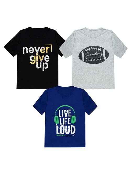 boys round neck printed t-shirt set - 19632075 - Very Small Image - 1