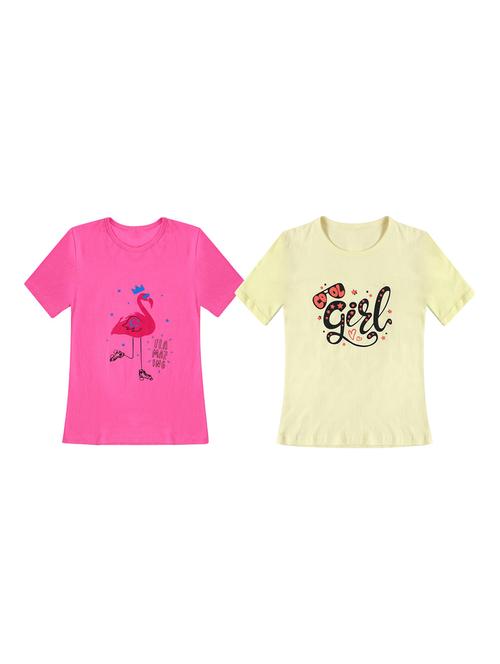 girls pack of 2 printed regular tees - 19635320 - Very Small Image - 1