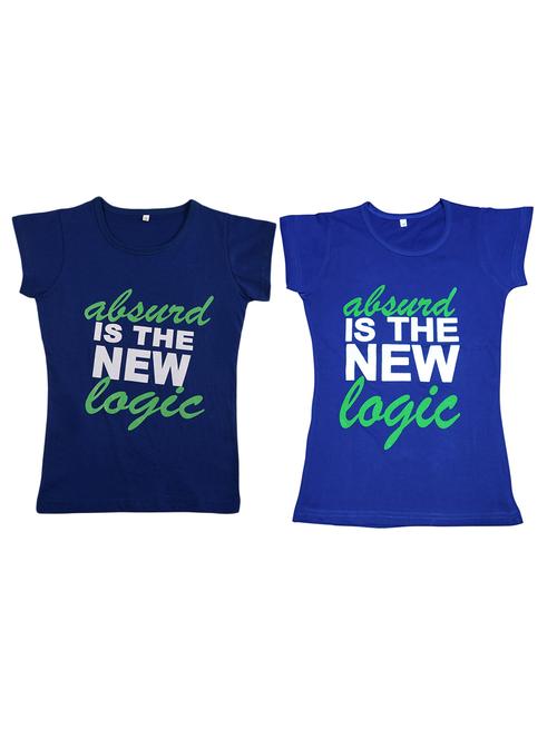 blue cotton blend tee - 19635613 - Very Small Image - 1