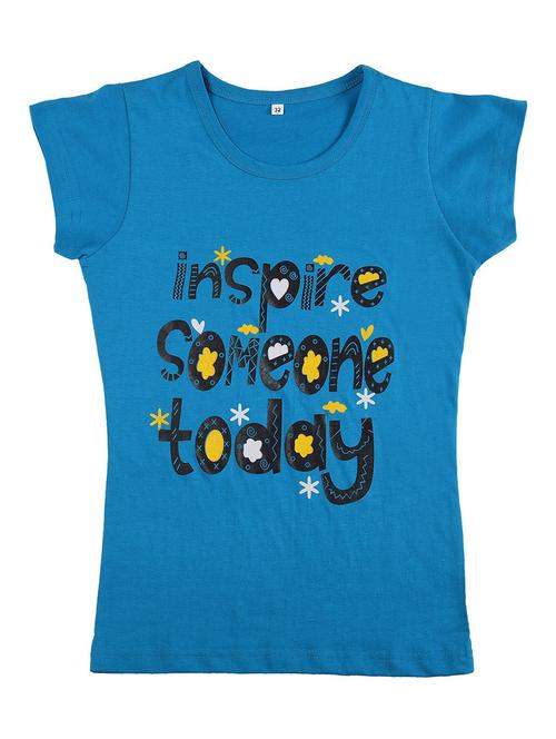 blue cotton blend tee - 19635615 - Very Small Image - 1