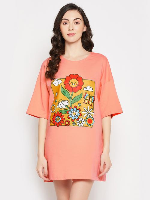 women's front print round neck t-shirt - 19639163 - Very Small Image - 1