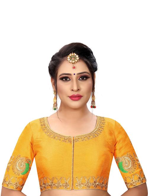 yellow cotton blend regular blouse - 19639255 - Very Small Image - 1