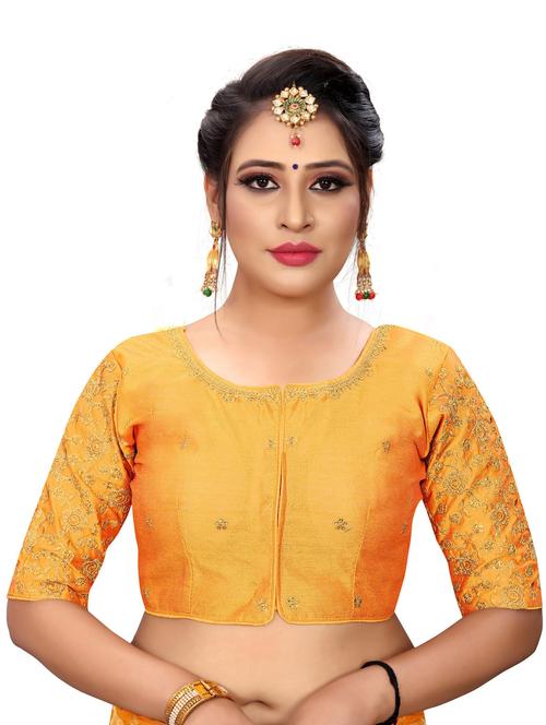 yellow cotton blend regular blouse - 19639362 - Very Small Image - 1