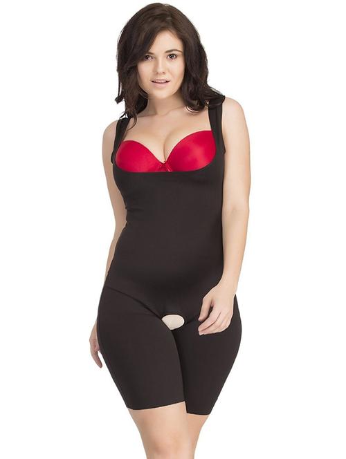 black cotton blend body suit shapewear - 19641982 - Very Small Image - 1