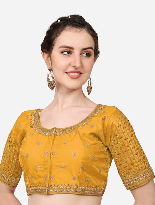 yellow silk regular blouse - 19643031 - Very Small Image - 1