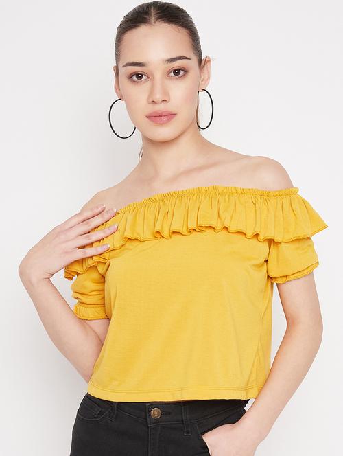 women's ruffle off shoulder top - 19643274 - Very Small Image - 1