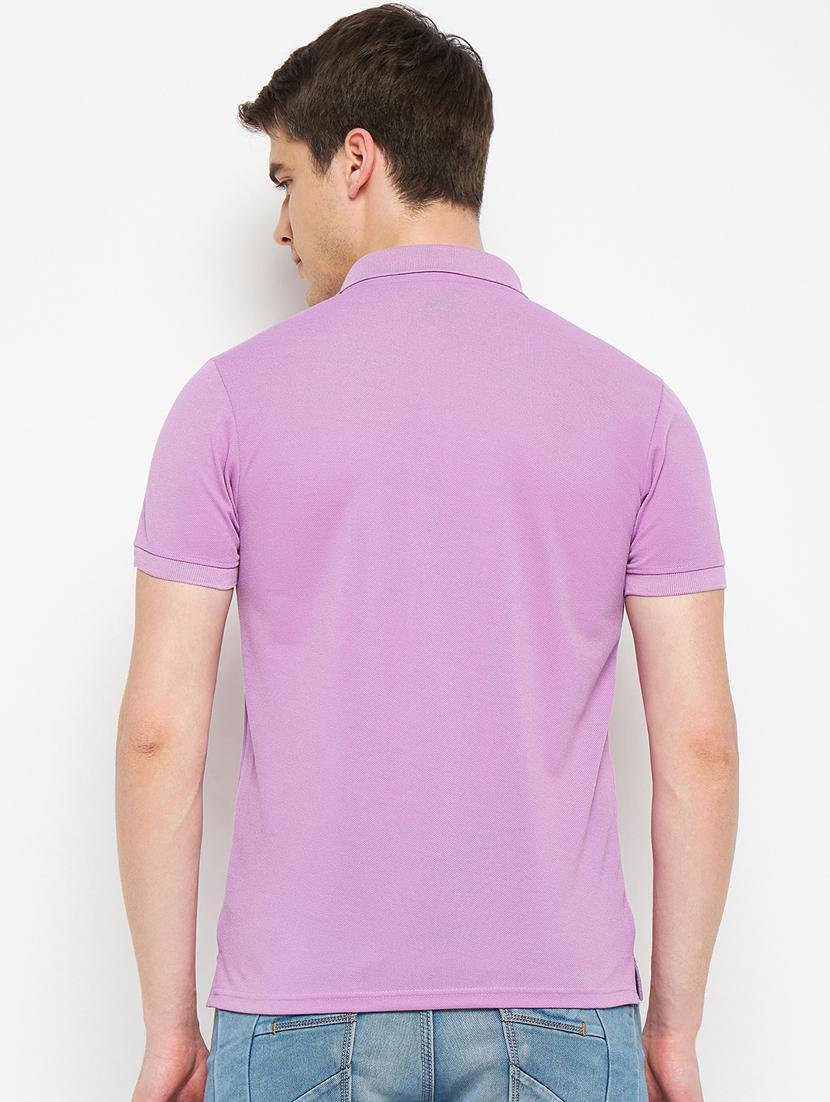men lavender solid regular fit polo t-shirt - 19643482 - Standard Image - 2