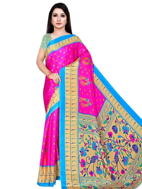 self design woven saree with blouse - 19644899 - Very Small Image - 1