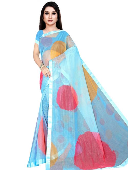 digital printed plain saree with blouse - 19644938 - Very Small Image - 1