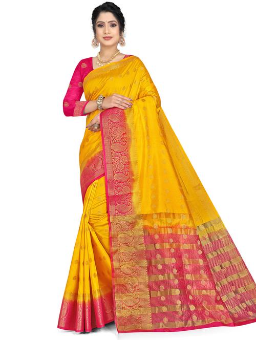 self-design banarasi saree - 19645737 - Very Small Image - 1